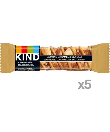 KIND Fruit & Nut Caramel Almond Sea Salt Gluten Free Low Sugar 1.4 Ounce 5 Count - Buy Online on GoSupps.com