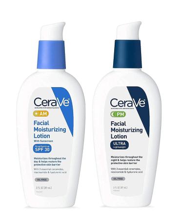 CeraVe Facial Moisturizing Lotion 3oz. AM/PM Bundle