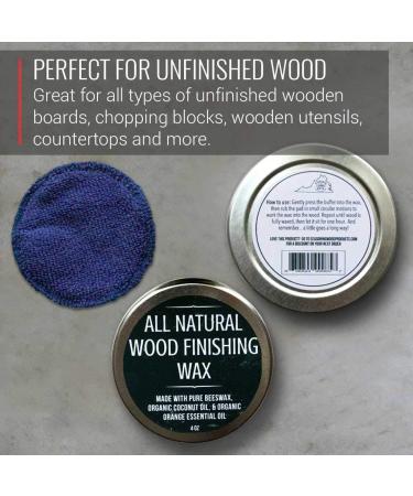 Wood Wax with Applicator - Food Grade Coconut Oil & Beeswax for Cutting Boards Bowls & Wooden Utensils - Eco-Friendly Care - Buy Online on GoSupps.com