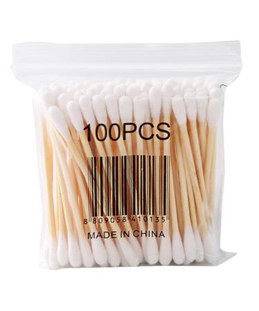 Ba30DEllylelly 100 Soft Bag Wooden Stick Double-Headed Cotton Swab Sanitary Swab Beauty Stick Makeup Cotton Swab Stick