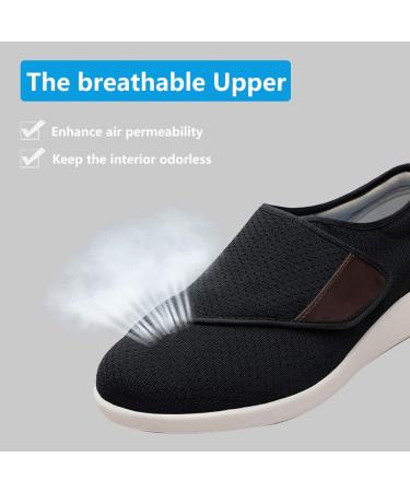 Women's Arch Support Diabetic Walking Shoes - Adjustable Closure, Extra Wide Width, Orthopedic Sneakers for Bunions, Pain Relief (Black, Size 9 Wide) - Buy Online on GoSupps.com
