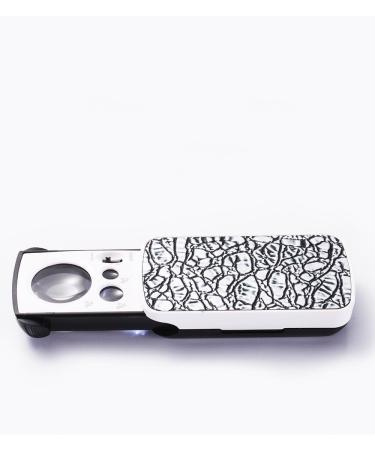Snowmanna-30X/60X/90X LED Lighted Slide out Pocket Magnifying Glass High Magnification with LED and UV Lights Portable Loupe Magnifier Loop Currency Detecting Jewelry Magnifier (silver) - Buy Online on GoSupps.com