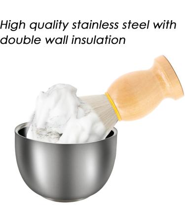 Sourcetone Shaving Brush & Soap Set | Professional 3-Part Shaving Kit with Wooden Handle & Stainless Steel Cup for Salons | International Shipping Available - Buy Online on GoSupps.com