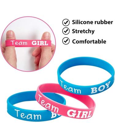 NERTOEE Gender Reveal Bracelets - Team Boy & Team Girl Bracelets (40 Pieces) | Perfect for Gender Reveal Parties - Durable Silica Gel - Buy Online on GoSupps.com
