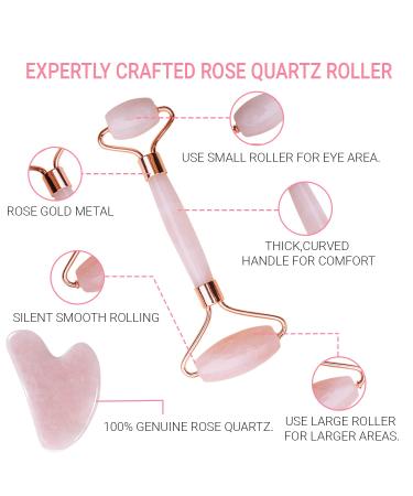 Gua Sha Facial Tools Set - Rose Quartz & Jade Stone Face Roller for Anti-Aging Wrinkle Relief & Eye Puffiness Shop Natural Beauty Skin Care Online - Buy Online on GoSupps.com