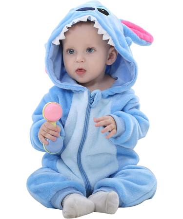 TMEOG Baby Rompers: Animal Print Zipper Hooded Jumpsuit, Unisex 12-18 Months, Blue Star - Buy Online on GoSupps.com