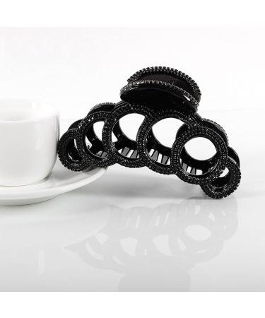 Fodattm Large Elegant Fancy Rhinestones Hair Claw Clip - Crystal Jaw Clip for Women (Black) - Buy Online on GoSupps.com