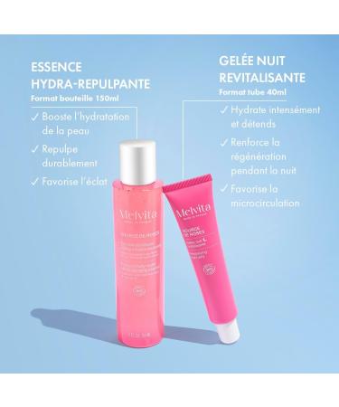 Melvita Hydrating and plumping set: complete routine with rose floral water hydra-plumping essence and cream for radiant and revitalized skin Eco-responsible Ideal for the Holidays - Buy Online on GoSupps.com
