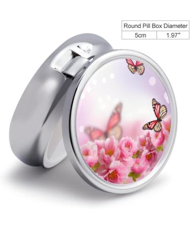 Portable 3 Compartment Pill Box | Travel-Friendly Floral & Butterfly Design | Compact Pill Organizer for Purse & Pocket - Buy Online on GoSupps.com