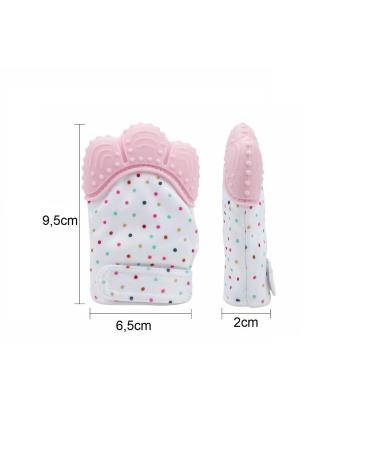 Funky Planet Baby Bite Glove & Bandana Bib - Safe Teething Toy for Infants - Silicone Rustling Gear for Dental Aid - Pink - Buy Online on GoSupps.com