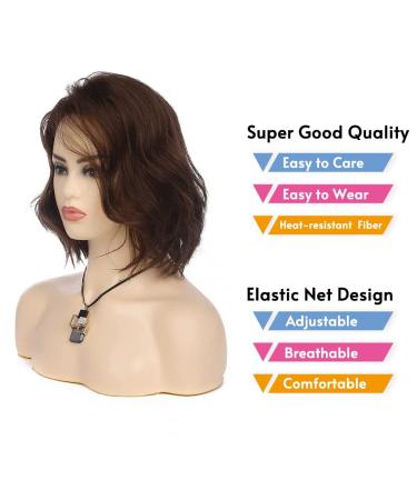 Wiwige Short Wavy Brown Bob Wig for Women - Synthetic Heat Resistant Cosplay Wig - Buy Online on GoSupps.com