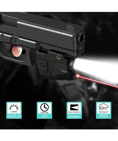 SIXRAY Pistol Light Laser Sight Gun Light 420 Lumens LED Picatinny Weaver Rail with Magnetic Charging Quick Release Strobe Function Laser Light Combo for Airsoft Handguns Pistol Rifle Red - Buy Online on GoSupps.com