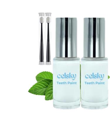Celsky Paint, Celsky Smile Tooth Paint, Instant Teeth Whitening Paint, Natural Teeth Whitening Paint, Long Lasting Whitening, No Sensitivity and Easy (2pcs)