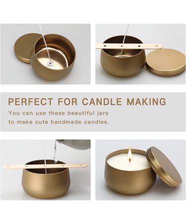 Golden Candle Tin Cans 8 oz - 24 Pack | Candle Containers with Lids for Crafting, Storage, and Gifting - Buy Online on GoSupps.com