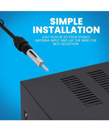 Pyle PLMRNT1 Marine Radio Antenna Wire - 22-inch Weather Resistant Braided Cable for Excellent AM FM Reception | Hydra Series | Universal Black - Buy Online on GoSupps.com