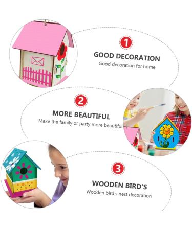 Unomor 2-Station DIY Wooden Bird Nest & House for Little Birds - Unfinished Birdhouses for Crafting - Buy Online on GoSupps.com