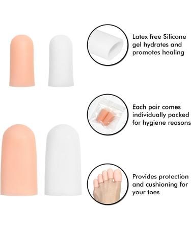 8 pc Gel Toe Cap Silicone Toe Protector Toe Guards Cushion for Corn Callus (8 Small (White)) - Buy Online on GoSupps.com