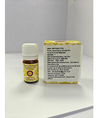 Deve Herbes Liquorice Oil (Glycyrrhiza glabra) with Glass Dropper | Infused | Pure | Non-Sticky | Lightweight | for Facial Care | Men & Women | 5ml (0.16 oz) - Buy Online on GoSupps.com