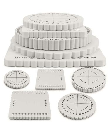 BILLIOTEAM 5 Pieces Braiding Disk Round Square Kumihimo Beading Cord Disc Braiding Braided Plate DIY Bracelet Loom Weaving Board (Round/Square Plate, White) - Buy Online on GoSupps.com