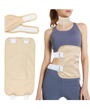 Milter Castor Oil Pack Wrap - Soft reusable waist pain relief compress castor oil pack wrap wraps castor oil pack for liver detox sleep help constipation (bright skin tone)