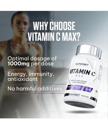 Superset Nutrition - Vitamin C Max (90 capsules v g tales) - 1000 mg de vitamine C pure - Antioxydant m tabolisme nerg tique - Buy Online on GoSupps.com