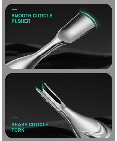 BEZOX 2-in-1 Cuticle Pusher & Trimmer - Premium Stainless Steel Anti-Slip Cuticle Remover Tool for Perfect Nails - Buy Online on GoSupps.com