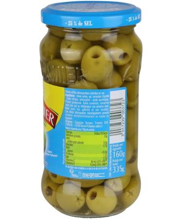 Tramier Pitted Green Olives -25% Salt (1 x 160 g) table olives from Spain pitted olives ideal for - Buy Online on GoSupps.com