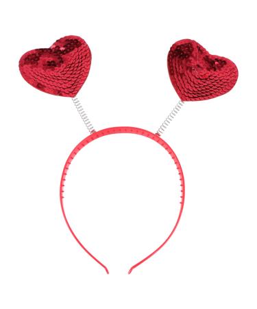 Lurrose Valentine Heart Headband Red Love Heart Headband Valentines Day Hair Hoops Love Heart Hair Accessories for Women Valentine's Party