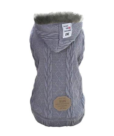 Dog sweater dogs clothes hoodie wool sweater with hat winter warm turtloos sweater fleecemantel for small dogs medium-sized dog cat XL: (breast size: 47 cm) classic gray