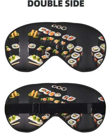 Japanese Sushi Black Mask for Deep Sleep | Adjustable & Breathable Sleep Mask for Travel Meditation & Relaxation - Buy Online on GoSupps.com