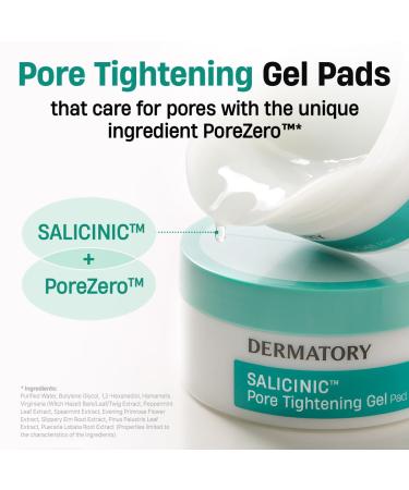 DERMATORY 3-Split Customizable Pore Tightening Gel Pad - Salicylic Acid (BHA), Witch Hazel, Allantoin, Collagen, Pore Minimizing, Targeted Care, Korean Skin Care (30 Pads) - Buy Online on GoSupps.com
