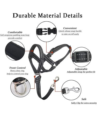 No-Pull Dog Handle - Soft Upholstered Halter for Medium & Large Dogs | Durable XL Black Pad | Includes Training Instructions - Buy Online on GoSupps.com