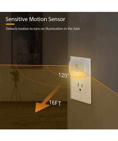 LYRIDZ Plug-in Motion Sensor Night Light Warm White LED Nightlight Bedroom Bathroom Kitchen Hallway Stairs Energy Efficient Compact 4-Pack - Buy Online on GoSupps.com