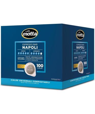 Motta ESE Coffee Pods 44mm - 100 Coffee Pods - Napoli Blend - For Espresso Bar - Compostable - With 1 Can of Peach Iced Tea - 330ml - 2 Pack - Buy Online on GoSupps.com