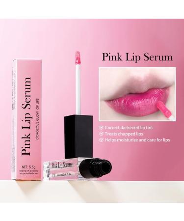 VKaoess Pink Lip Serum Plumper with Hydrating Glow Oil Plumping Gloss & Color Changing Lip Balm Tinted for Women Nonsticky High Shine Products with Nourishing for Soft 55ml 5 Pieces - Buy Online on GoSupps.com