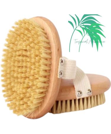Tropical Ambience Body Brush | 100% Natural Vegan Agave Sisal Bristles | Exfoliate Dead Skin, Detox, Stimulate Circulation - Buy Online on GoSupps.com