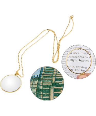 Portable 5x Monocle Hanging Magnifying Glass - Gold Lens for Reading & Hobbies | International Shipping - Buy Online on GoSupps.com