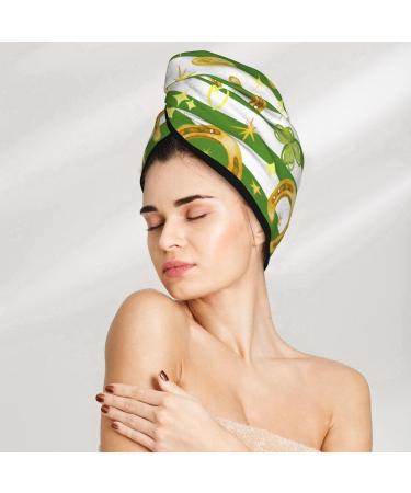 Hair Towel Wrap for Quick Drying | St. Patrick's Day Watercolor Towel Turban - Perfect Hair Drying Solution - Buy Online on GoSupps.com