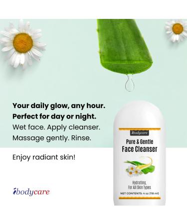ibodycare Aloe Chamomile Face Cleanser for Sensitive Skin Sulfate Free Paraben Free Fragrance Free Daily Face Wash Gentle Natural Cleanser for Women and Men 4 oz - Buy Online on GoSupps.com