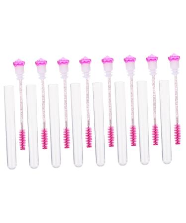 Beavorty 8pcs Diamond Mascara Brush Lengthening Mascara Rhinestone Tool Lash Supplies Eye Lash Extension Empty Mascara Tube Mascara Wand Tube Eyelash Mascara Eyebrow Brush 11.7x1.1cm Rosy