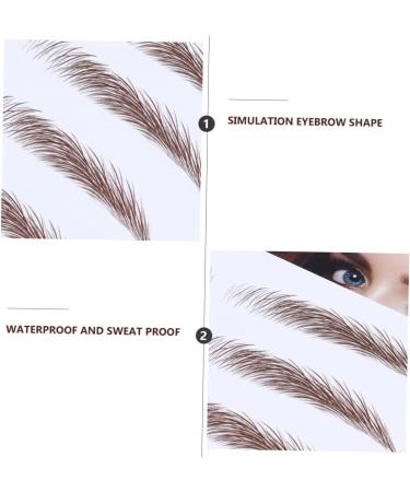 WOONEKY 4pcs Eyebrow Stickers Eyebrow Transfer Sticker Authentic Brow Hair Stencils Eyebrow Trimming Tool 6d 21x15cm Brown - Buy Online on GoSupps.com