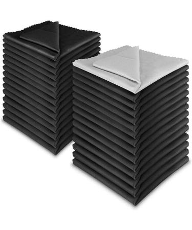 10 Pcs Premium Microfiber Cleaning Cloths for Lens Glasses & Screens - Black Saw Tooth Edge - Buy Online on GoSupps.com