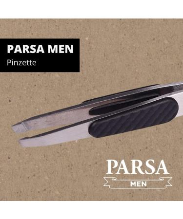 Parsa Men Professional Tweezers 9.6 cm | Sloping Grip Eyebrow Plucking Tool - Precision Hair Removal - Buy Online on GoSupps.com