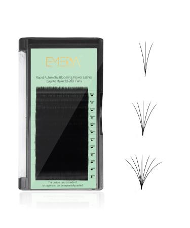 EMEDA 3D Effect Easy Fan Volume Lash Extensions Easy Fan 2D 10D Eyelash Extension D Curl 0.05 8-15mm Mixed Tray (0.05D MIX)