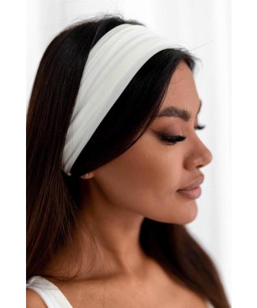 Buy Bodya Women's Wide Elastic Hairband - Soft White Headband for All-Day Comfort - Buy Online on GoSupps.com