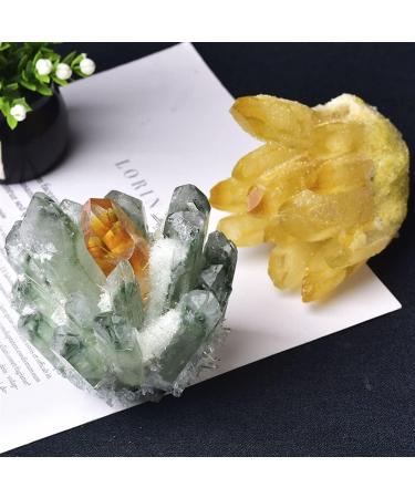 Natural Crystal Rough Specimen Natural Crystal Cluster Clear Quartz Crystal Rock Stones and Crystals ReikiSpecimen Home Decor GiftsStone (Color : Green 2 Size : 200-300g) - Buy Online on GoSupps.com