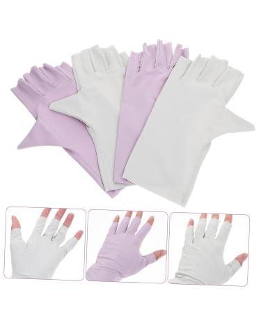 ABOOFAN 2 Pairs Gel Nail Gloves Half Finger Gloves Uv Protection Gloves Nail Art Gloves Pink Gloves Protective Gloves for Manicure Nail Art Accessory Thin Section Sun Protection Gloves - Buy Online on GoSupps.com