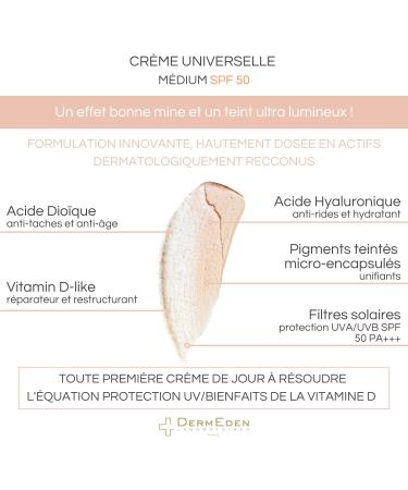 Laboratoires DermEden - Healthy Glow Day Cream 50 ml -SPF 50 medium tinted -Full protection against the harmful effects of light -Moisturizing Anti-aging Vitamin D-Like -Made in France - Buy Online on GoSupps.com