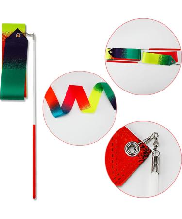 Dance Ribbons Set - 78.7 Inch Rhythmic Gymnastics Ribbon with Dancer Wand - Rainbow Dancing Streamers for Kids & Adults - Buy Online on GoSupps.com