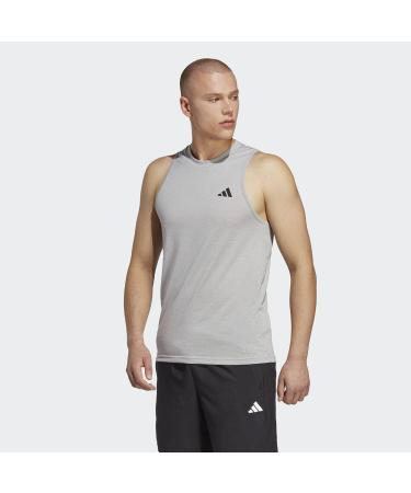Buy adidas Male Adult Train Essentials Feelready Training Tank Top - Sleeveless in Medium Grey Heather/White/Black | International Shipping Available - Buy Online on GoSupps.com